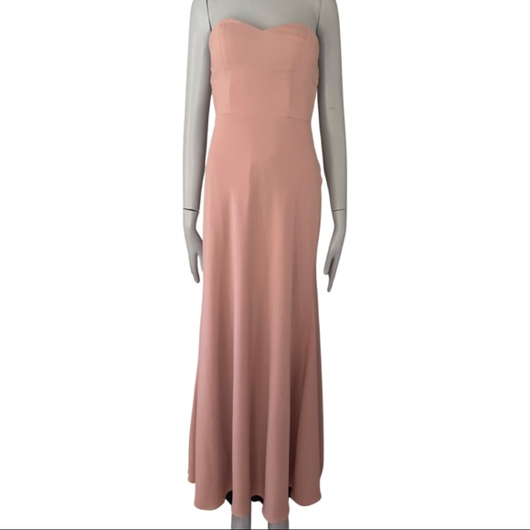 JENNY YOO Kylie Whipped Apricot Crepe De Chine Bridesmaid Dress - Picture 6 of 16